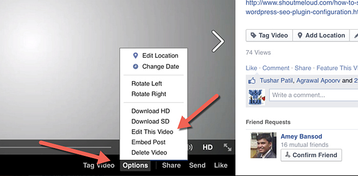 facebook video downloader shortcut